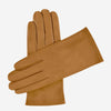 Sofia (brown) - Italian lambskin leather gloves with silk lining