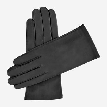 Sofia (grey) - Italian lambskin leather gloves with silk lining