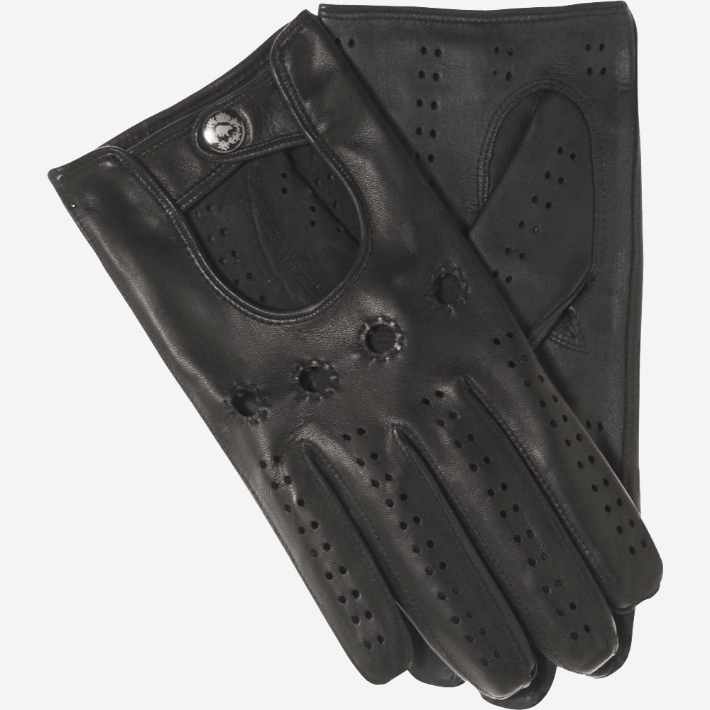 Umberto (black) - Italian lambskin leather driving gloves & touchscreen feature - Fratelli Orsini - Luxury Driving Gloves - Handmade in Italy - 1