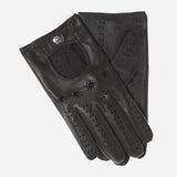 Umberto (black) - Italian lambskin leather driving gloves & touchscreen feature