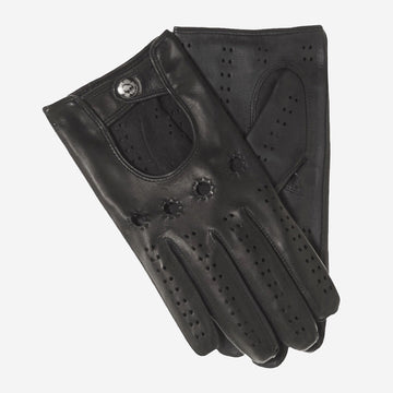 Umberto (Schwarz) – italienische Lammleder-Autohandschuhe mit Touchscreen-Funktion