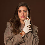 Valeria (cognac) - Hand-sewn Italian crochet driving gloves from lambskin leather - Fratelli Orsini - Luxury Driving Gloves - Handmade in Italy - 9