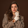 Valeria (cognac) - Hand-sewn Italian crochet driving gloves from lambskin leather - Fratelli Orsini - Luxury Driving Gloves - Handmade in Italy - 9