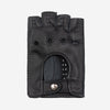 Vincenzo (black) - fingerless Italian driving gloves made of American deerskin leather - Fratelli Orsini - Luxury Driving Gloves - Handmade in Italy - 2