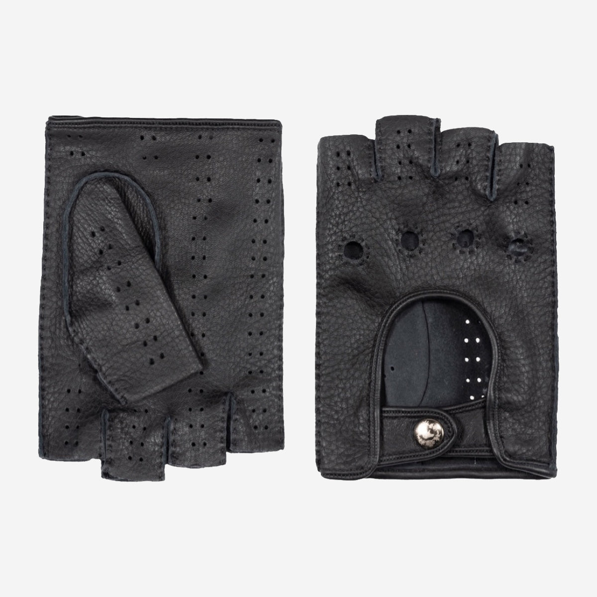 Fingerless Driving Gloves Men Deerskin Black – Fratelli Orsini®