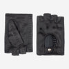 Vincenzo (black) - Fingerless Italian driving gloves made of American deerskin leather