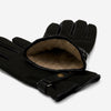 Violetta (black) - Tweed women's gloves with touchscreen capability and adjustable snap button