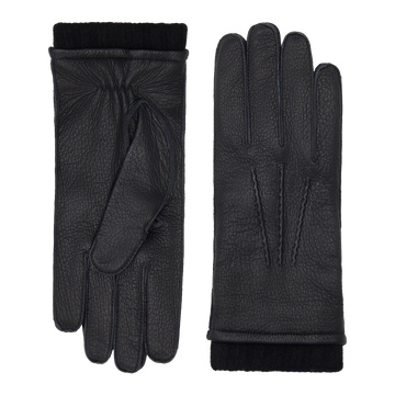 Vittoria (Schwarz) – Italienische Handschuhe aus amerikanischem Hirschleder mit Kaschmirfutter