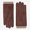 Vittoria (Braun) - Italienische Handschuhe aus amerikanischem Hirschleder mit Kaschmirfutter