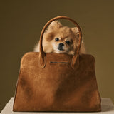 Viviana (cognac) - Italian suede leather women’s handbag