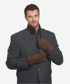 CA0395 (café) - Gants de ville homme en carpincho doublés cachemire italien cousus main