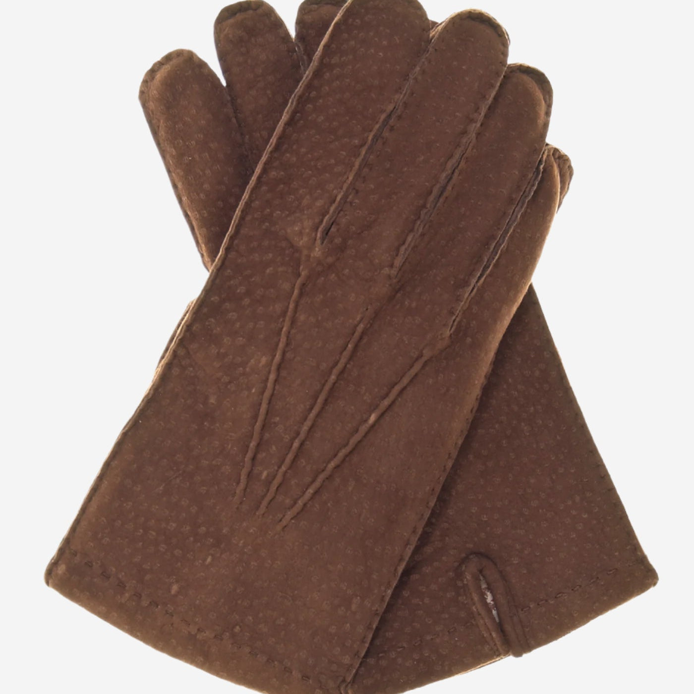 CA0395 (coffee) - Handsewn Italian Cashmere Lined  Men's Carpincho Dress Gloves - Leather Gloves Online - Luxury Leather Gloves - 1