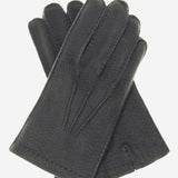 CA0395 (grey) - Handsewn Italian Cashmere Lined  Men's Carpincho Dress Gloves - Leather Gloves Online - Luxury Leather Gloves - 1