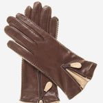 CA0547 (brown) - Women's Lambskin Cashmere Lined Leather Gloves with Zipper - Leather Gloves Online - Luxury Leather Gloves - 2