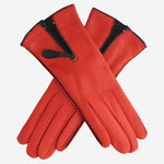 CA0547 (red) - Women's Lambskin Cashmere Lined Leather Gloves with Zipper - Leather Gloves Online - Luxury Leather Gloves - 2