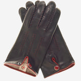 CA3152 (black) - Men's Italian Cashmere Lined Handsewn Dress Gloves - Leather Gloves Online - Luxury Leather Gloves - 1