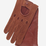 CA3198 (cork) - Handsewn Italian Carpincho Men's Driving Gloves - Leather Gloves Online - Luxury Leather Gloves - 2