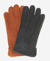 CA3633 (cork) - Handsewn Italian carpincho men's rabbit fur lined dress gloves