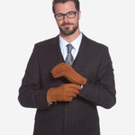 CA3633 (cork) - Handsewn Italian Carpincho Men's Rabbit Fur Lined Dress Gloves - Leather Gloves Online - Luxury Leather Gloves - 6