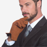 CA3633 (cork) - Handsewn Italian Carpincho Men's Rabbit Fur Lined Dress Gloves - Leather Gloves Online - Luxury Leather Gloves - 2