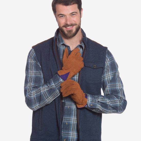 CA3646 (cork) - Men's Italian Carpincho Men's Cashmere Lined Dress Gloves - Leather Gloves Online - Luxury Leather Gloves - 5