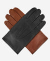 CA3976 (cognac) - Men's Italian cashmere lined leather gloves with unique contrast points