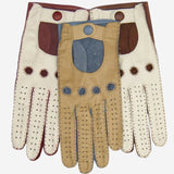 CA4123 (cream/brown) - Women's two-toned leather driving gloves