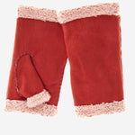 CA4163 (cranberry) - Women's Italian Lamb Shearling Fingerless Gloves - Leather Gloves Online - Luxury Leather Gloves - 2