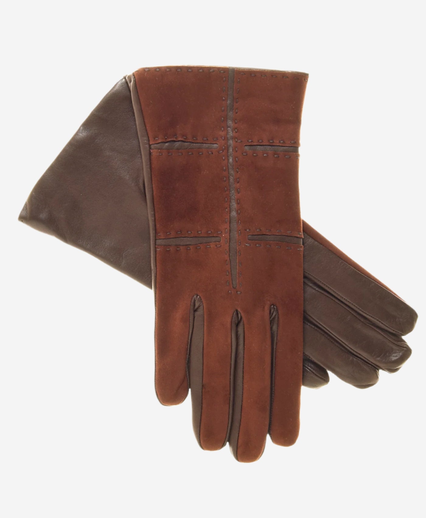 CA4330 (brown) - Women's Italian Cashmere Lined Suede Gloves with Lambskin Palms and Inserts - Leather Gloves Online - Luxury Leather Gloves - 1