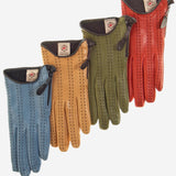 CA4348 (olive) - Women's Italian cashmere lined leather gloves with side zipper
