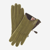 CA4348 (olive) - Women's Italian cashmere lined leather gloves with side zipper