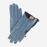 CA4348 (sky) - Women's Italian cashmere lined leather gloves  with side zipper