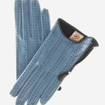 CA4348 (sky) - Women's Italian Cashmere Lined Leather Gloves  with Side Zipper - Leather Gloves Online - Luxury Leather Gloves - 1