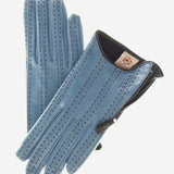 CA4348 (sky) - Women's Italian Cashmere Lined Leather Gloves  with Side Zipper - Leather Gloves Online - Luxury Leather Gloves - 1