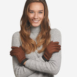 CA4384 (cork) - Women's Italian cashmere lined peccary gloves