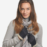 CA4384 (navy) - Women's Italian cashmere lined peccary gloves