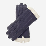 CA4384 (navy) - Women's Italian cashmere lined peccary gloves