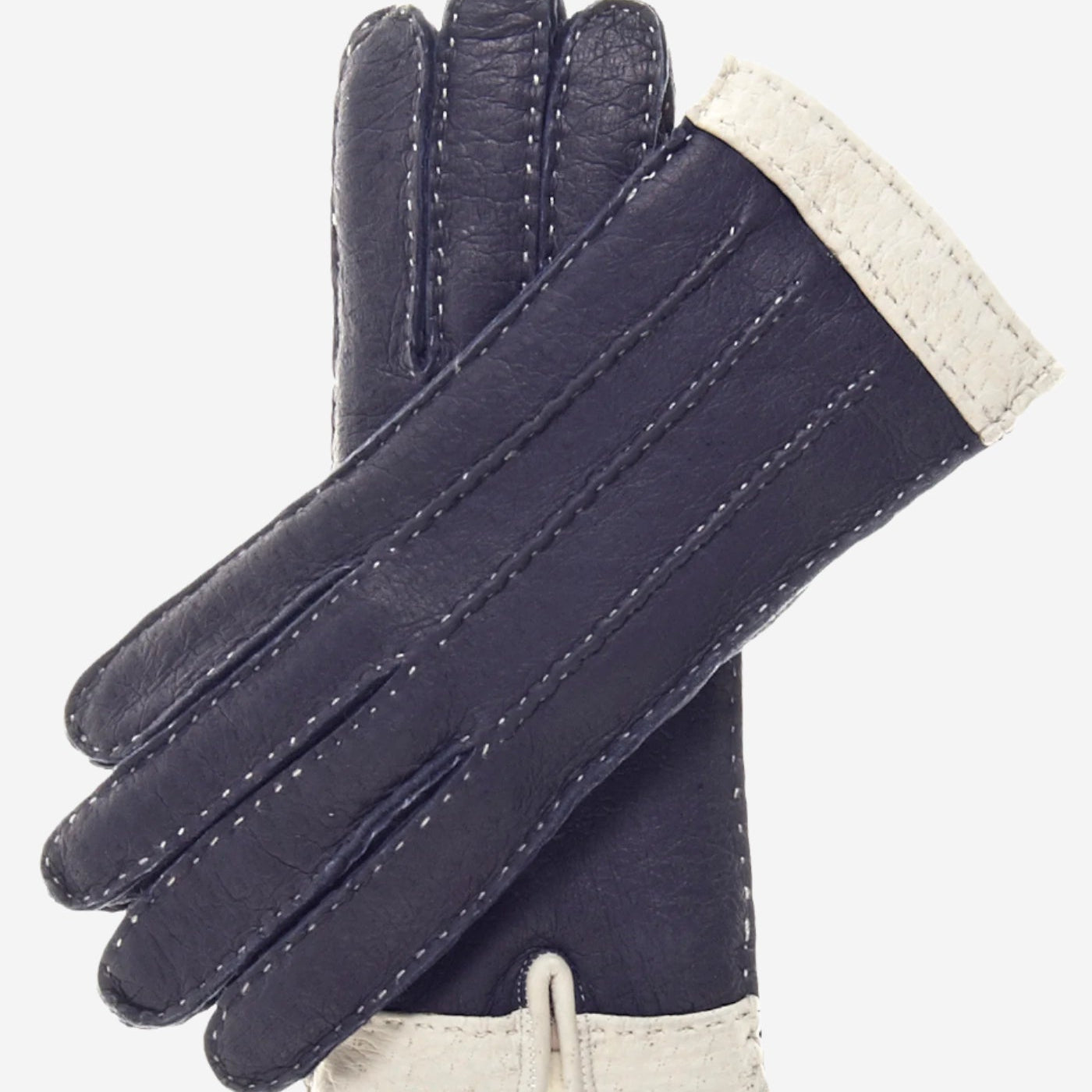 CA4384 (navy) - Women's Italian Cashmere Lined Peccary Gloves - Leather Gloves Online - Luxury Leather Gloves - 1