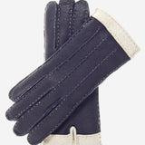CA4384 (navy) - Women's Italian Cashmere Lined Peccary Gloves - Leather Gloves Online - Luxury Leather Gloves - 1