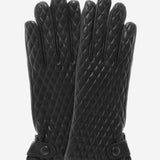 CA4439 (black) - Women's Quilted Leather Gloves With Cashmere Lining - Leather Gloves Online - Luxury Leather Gloves - 2