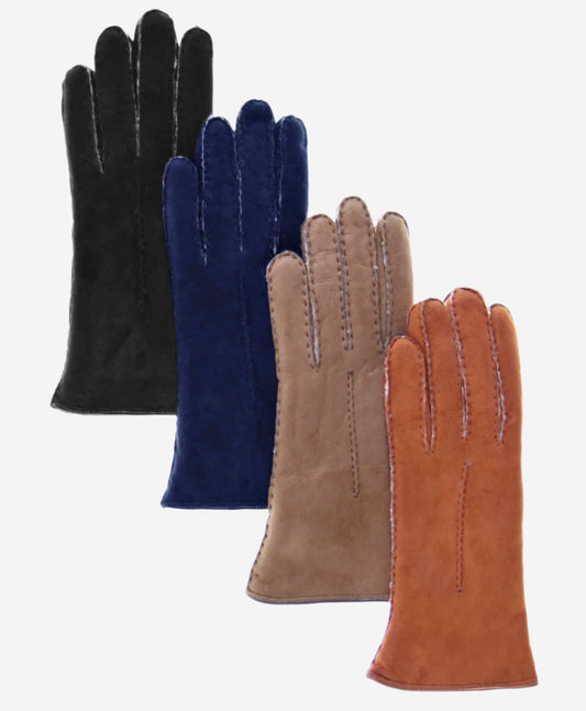 CA4465 (black) - Women's Italian handsewn sueded lamb shearling gloves