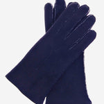 CA4465 (navy) - Women's Italian Handsewn Sueded Lamb Shearling Gloves - Leather Gloves Online - Luxury Leather Gloves - 1