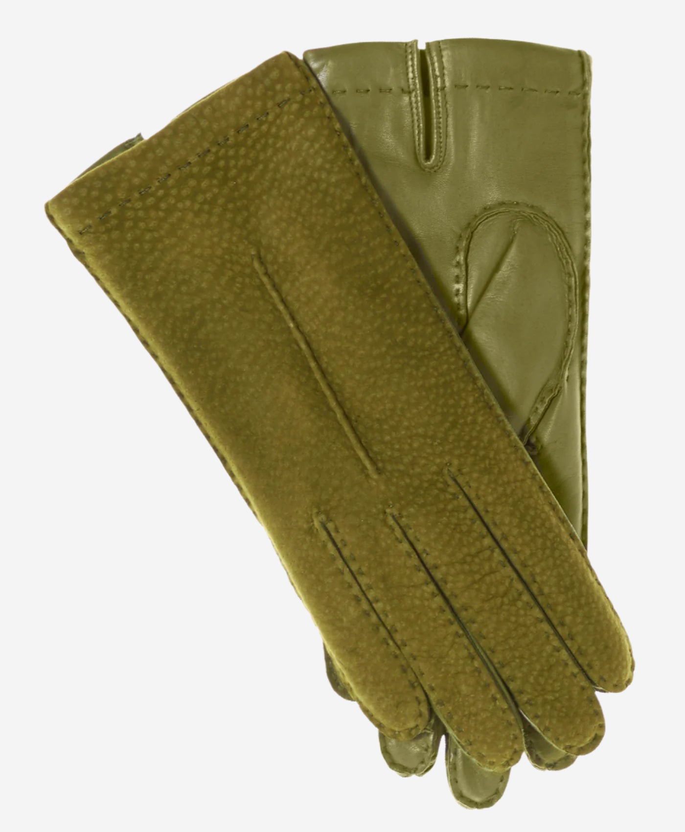 CA4538 (moss) - Handsewn Italian Cashmere Lined  Women's Carpincho Dress Gloves - Leather Gloves Online - Luxury Leather Gloves - 1