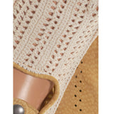 CA4620 (tan) - Women's crochet and carpincho leather driving gloves