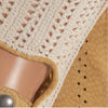 CA4620 (tan) - Women's crochet and carpincho leather driving gloves