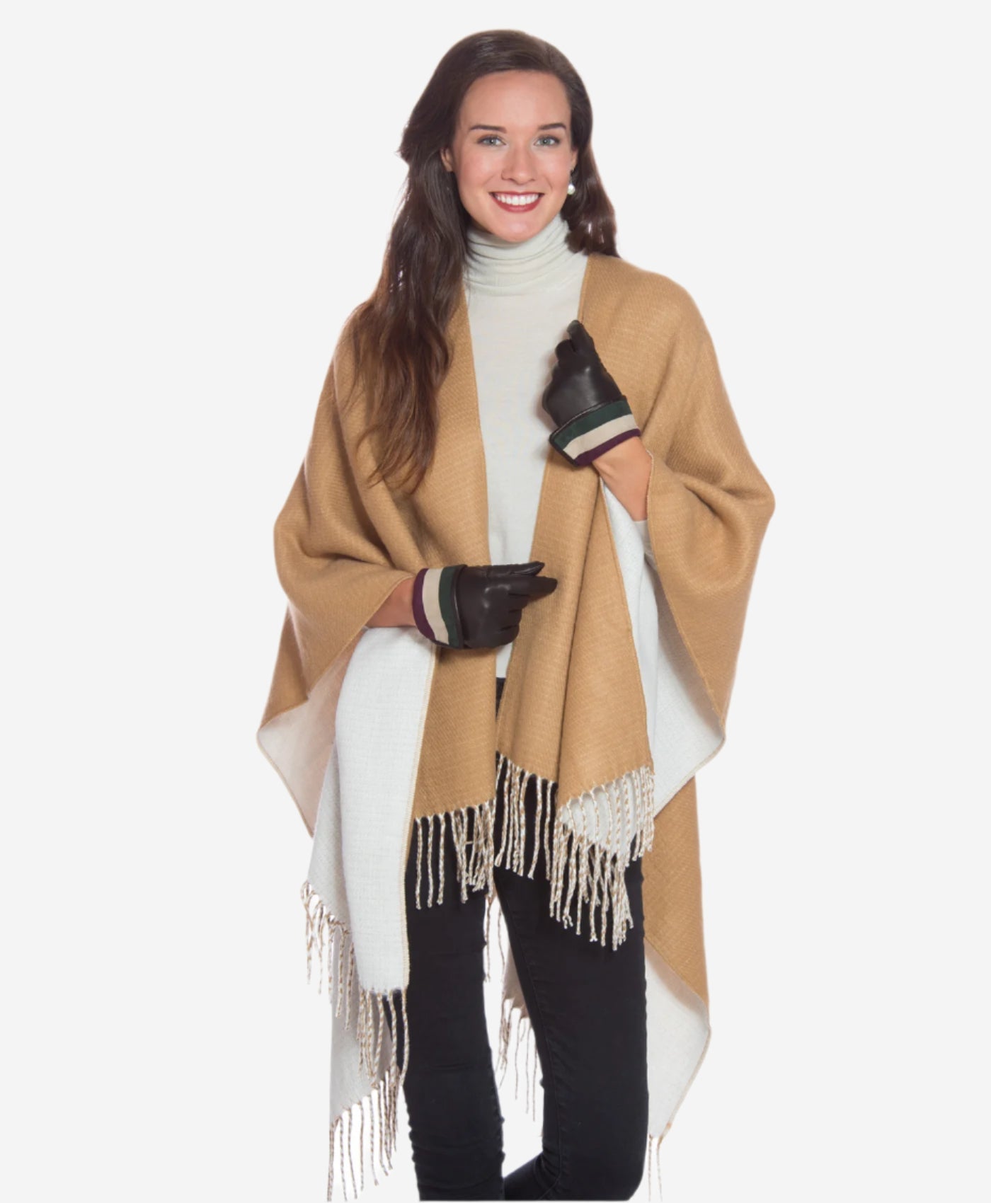 CA4661 (black) - Women's Handsewn Cashmere Lined Deerskin Gloves with Distinctive Strap and Buckle - Leather Gloves Online - Luxury Leather Gloves - 8