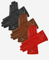 CA4987 (black) - Women's Italian leather lambskin gloves with strap
