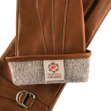CA4987 (cognac) - Women's Italian leather lambskin gloves with strap