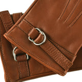 CA4987 (cognac) - Women's Italian leather lambskin gloves with strap