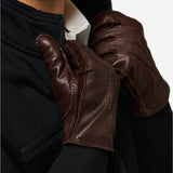 CC3104 (brown) - Men's Handsewn Cashmere Lined Leather Gloves - Leather Gloves Online - Luxury Leather Gloves - 3